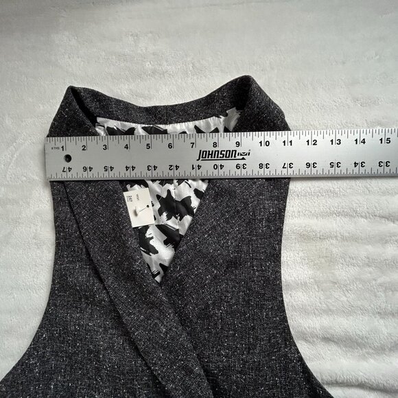 CAbi Womens Tweed Charcoal Gray Racerback Lined Blazer Vest Large Style 247 New - Picture 7 of 8